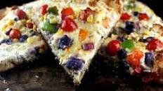 Sourdough Roasted Garlic Chevre Cream Vegetable Pizza