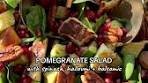 Spinach pomegranate salad with crispy fried halloumi ...