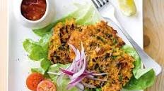 Sweet potato and ham fritters