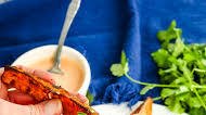 Sweet Potato Wedges with Spicy Yogurt Dipping Sauce