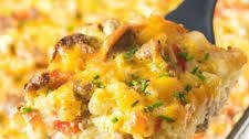 Turkey Sausage Hash Brown Breakfast Casserole