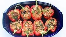 Tuscan White Bean, Spinach, and Quinoa Stuffed Peppers