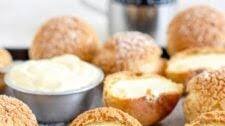 Vanilla Bean Cream Puffs (Choux au Craquelin)