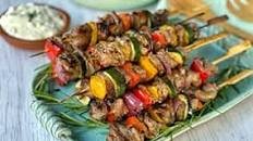 VJ Cook's Mediterranean Lamb & Vegetable Skewers