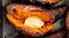 Baked sweet potato with whipped honey butter