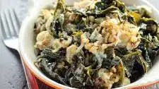 Braised Kale Recipe with Caramelized Onions, Walnuts, and Blue Cheese