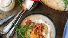 Cheddar & Dill Baked Potato Soup