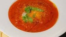 Cheesy winter tomato and basil soup