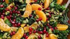 Citrus Pomegranate Kale Salad with Honey-Lemon Vinaigrette
