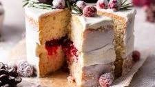 Cranberry White Forest Cake Recipe