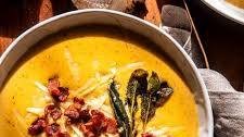Creamy Butternut Squash Sage Pesto Soup