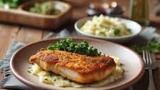 Crispy Herb-Crusted Chicken Fillet with Garlic Mashed Potatoes