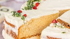 EGGNOG CAKE WITH EGGNOG CREAM CHEESE ICING