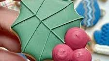 Holly Decorated Cookies