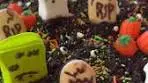 It's not just a graveyard cake, it's a graveyard poke cake. One ...