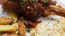 Lamb Shanks Braised With Red Wine & Rosemary