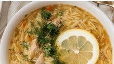 Lemon Chicken Orzo Soup recipe with fresh herbs