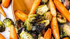 Maple Roasted Brussels Sprouts and Carrots
