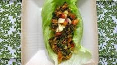 Mexican Style Sweet and Spicy Turkey Lettuce Wraps with Pineapple Apple Salsa