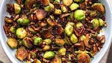 Pan Fried Maple Pecan Brussels Sprouts