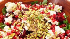 Roasted Beet and Goat Cheese Salad with Pistachios and Pomegranate