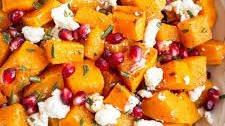 Roasted Butternut Squash with Goat Cheese & Pomegranates