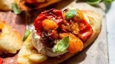 Roasted Tomato Burrata Bruschetta