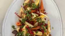 Roasted Vegetables with Mint-Salsa Verde and Pomegranate Seeds Recipe