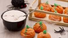 Savory Halloween pumpkin puffs
