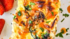 Spinach Feta Chicken Sausage Breakfast Casserole with Sweet Potato Crust