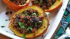 Stuffed Acorn Squash with Quinoa and Cranberries