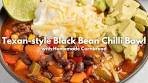 Texan-style Black Bean Chilli Bowl with Homemade Cornbread
