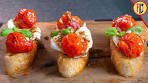 The ULTIMATE BRUSCHETTA with roasted tomatoes & burrata