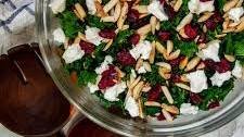Winter Kale Salad with Cranberries and Cranberry Vinaigrette