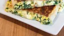 10 Minute Spinach and Feta Breakfast Quesadilla