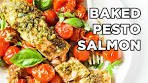 Baked Pesto Salmon | Easy Sheet Pan Dinner Idea
