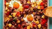 Baked sausage breakfast hash