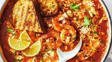 Baked Shrimp with Feta and Grilled Sourdough