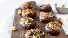Blue Cheese and Walnut Stuffed Mushrooms