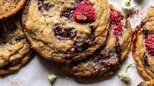 Brown Butter Raspberry Chocolate Chip Cookies