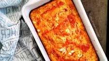 Buffalo Chicken Sweet Potato Egg Bake