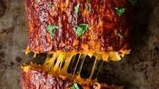 Cheddar-Stuffed Sweet Potato BBQ Turkey Meatloaf