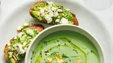 Chilled Cucumber Soup With Avocado Toast