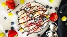 Chocolate-Drizzled Creamy Fruit Salad