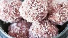 Coconut, almond and raspberry bliss balls
