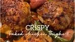 Crispy Oven Baked Chicken Thighs with Veggies Recipe