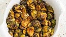 Crispy Roasted Garlic Butter Brussel Sprouts