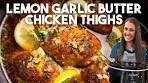 Crockpot Lemon Garlic Butter Chicken Thighs