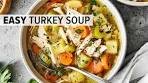 EASY TURKEY SOUP | Perfect for leftover turkey after ...