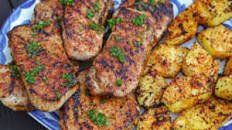 Fiery chile lime grilled pork chops